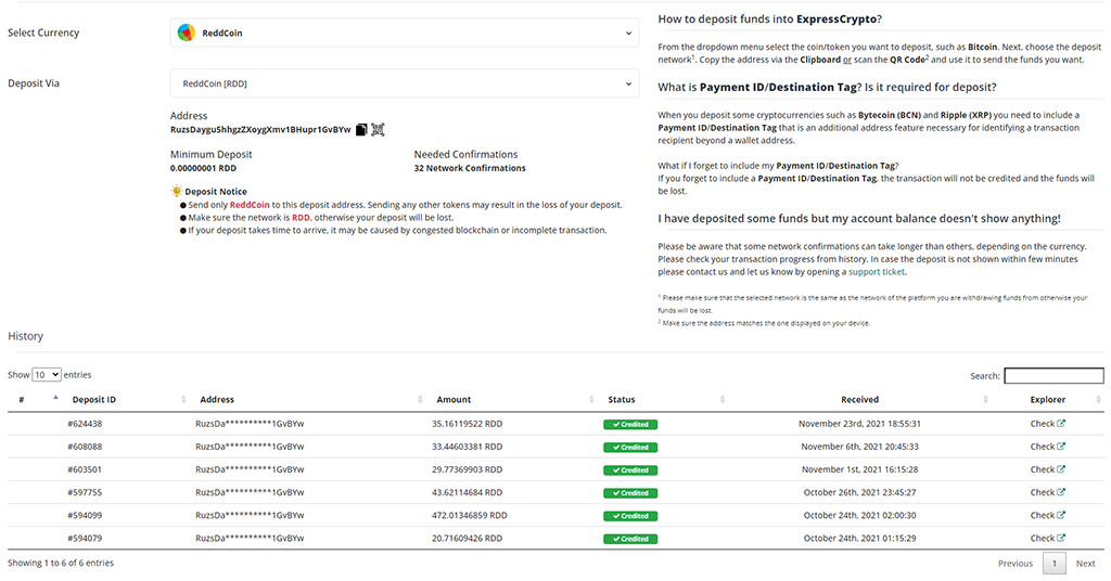 Пополнение ExpressCrypto