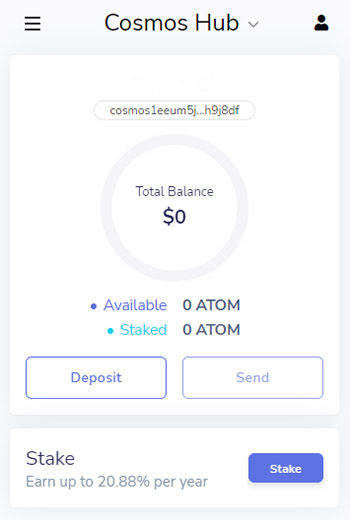 Кошелек Keplr в сети Cosmos
