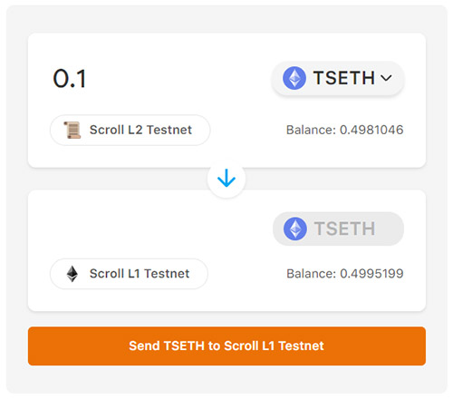 Используем межсетевой мост между Scroll L2 и Scroll L1.