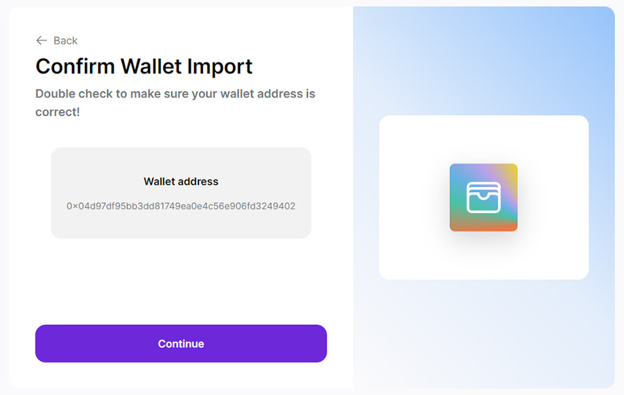 Карта restore в wallet