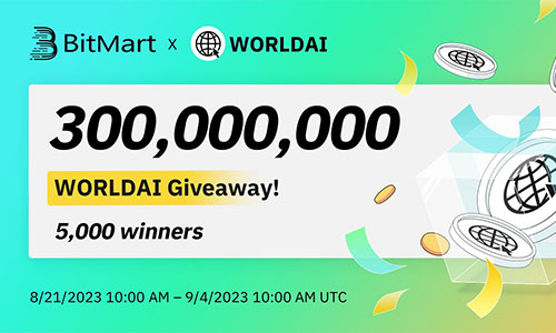 Аирдроп 60000 WORLDAI от BitMart и World AI Coin