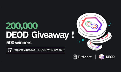 Аирдроп 400 DEOD от BitMart и Decentrawood