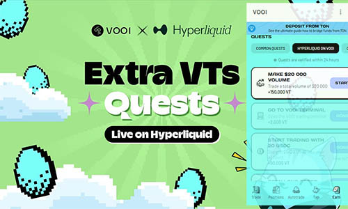 VOOI Mini App: новое задание от Hyperliquid (награда: 150 000 VT)