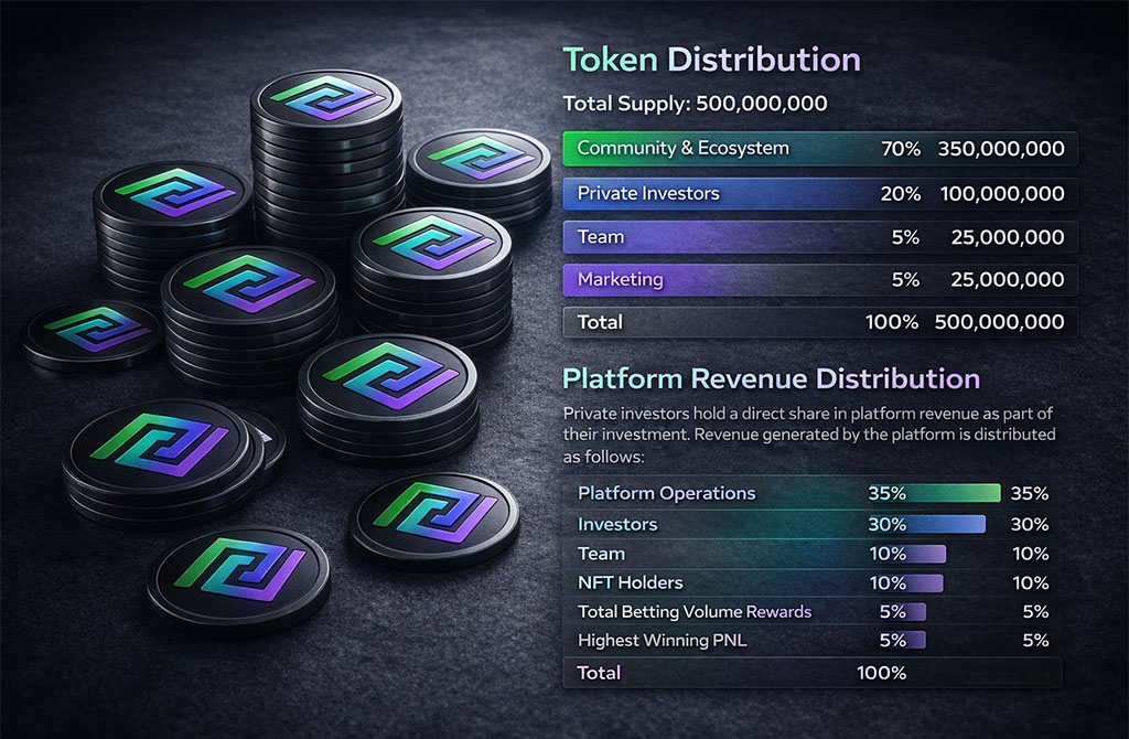 Токеномика BetPot: распределение токенов BETPOT