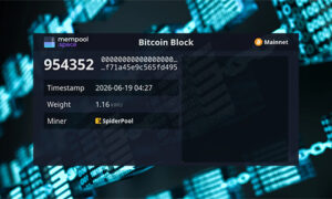 В сети Bitcoin, на высоте 954 352, был добыт пустой блок
